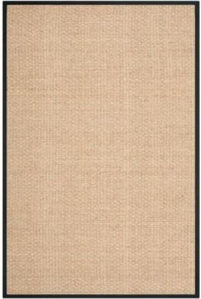 SAFAVIEH Natural Fiber Collection Runner Rug - 2'6" x 8', Natural & Beige, Seagrass, Basketweave Pattern with Border (NF114A)