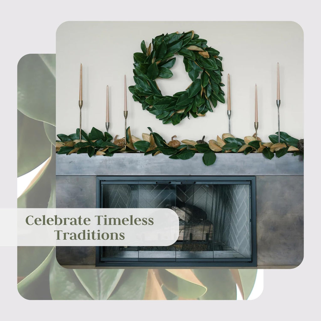 CG Hunter Holiday Collection Faux Wreath, Premium Artificial Indoor and Outdoor Large 30" Magnolia Leaf Christmas Wreath, Christmas Decorations and Holiday Greenery