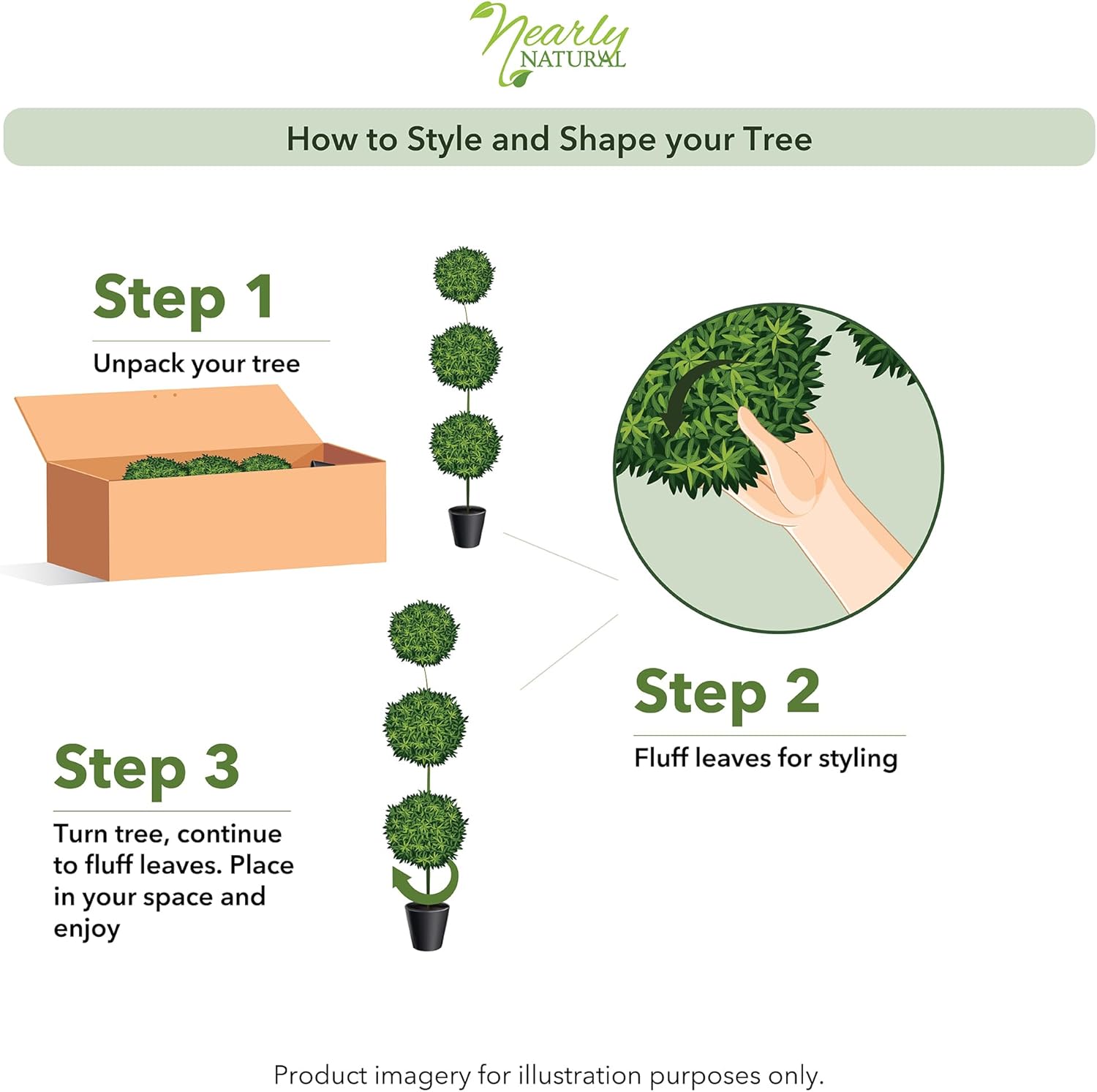 Nearly Natural 3ft. Artificial Triple Ball Boxwood Topiary Tree (Indoor/Outdoor) T2021, Green