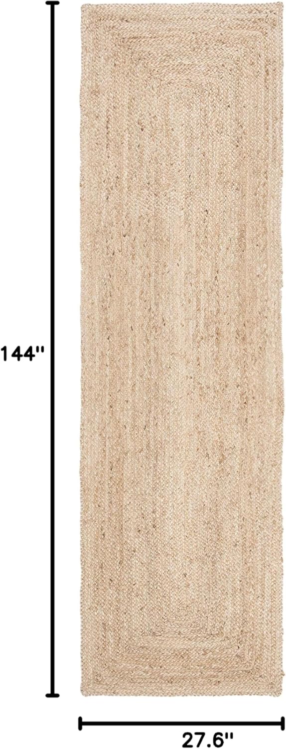 SAFAVIEH Cape Cod Collection Runner Rug - 2'3" x 12', Natural Brown, Handmade Braided Flat Weave Jute (CAP252A)