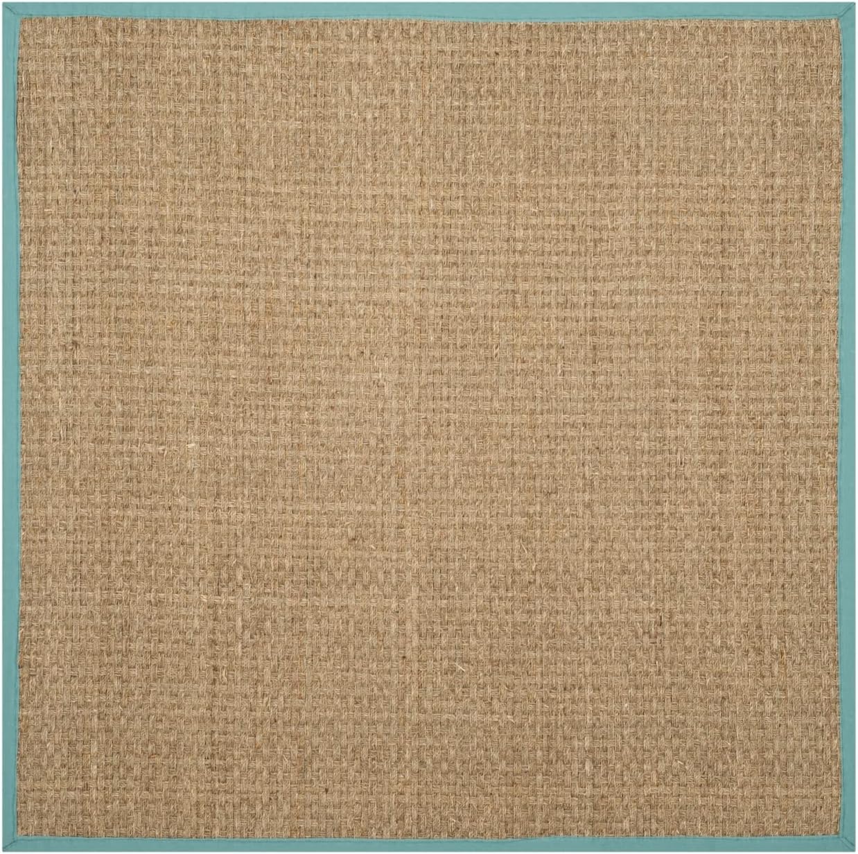 SAFAVIEH Natural Fiber Collection Runner Rug - 2'6" x 8', Natural & Beige, Seagrass, Basketweave Pattern with Border (NF114A)