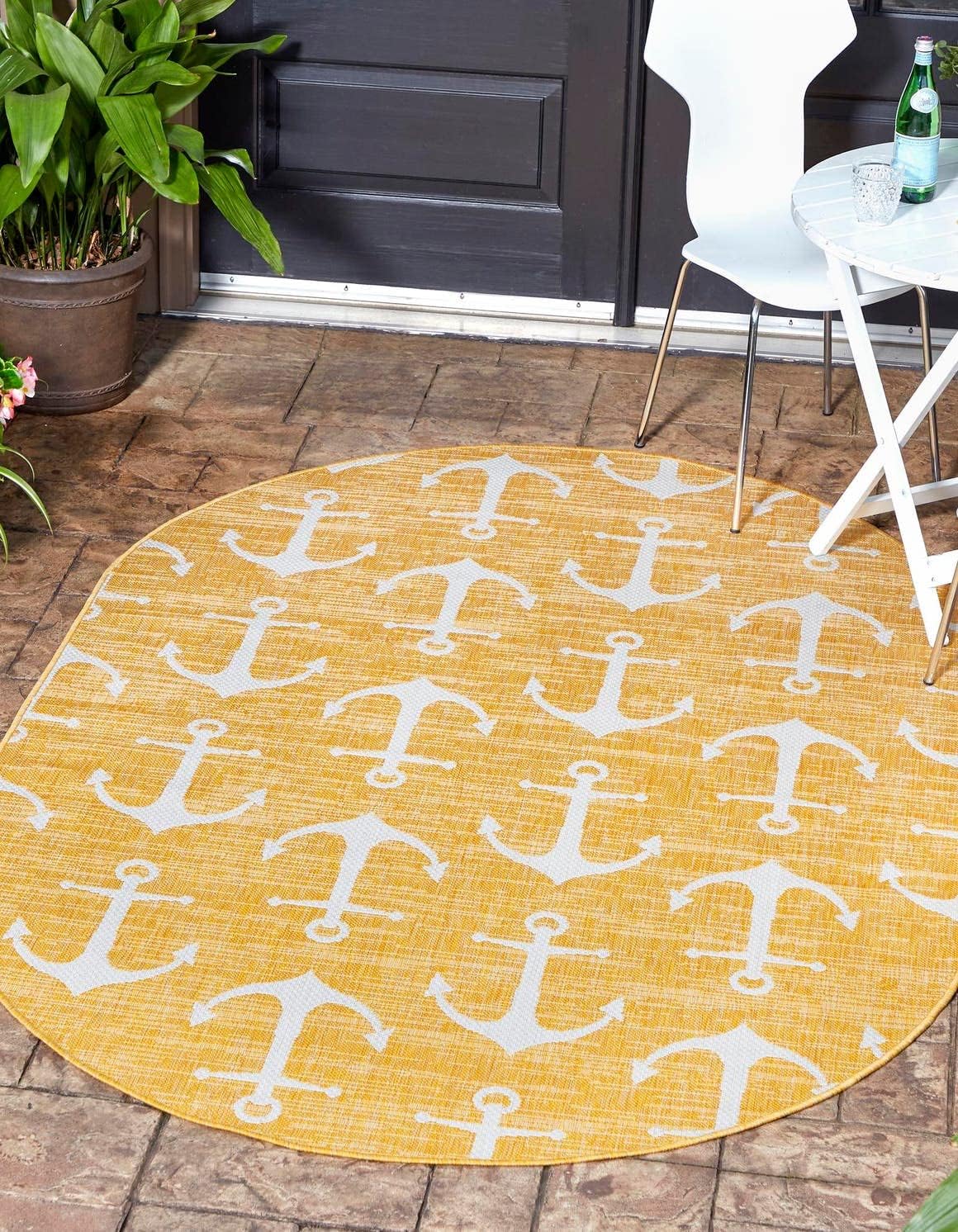 Unique Loom Outdoor Coastal Collection Area Rug - Ahoy (2' 7" x 12' Runner, Blue/ Ivory)