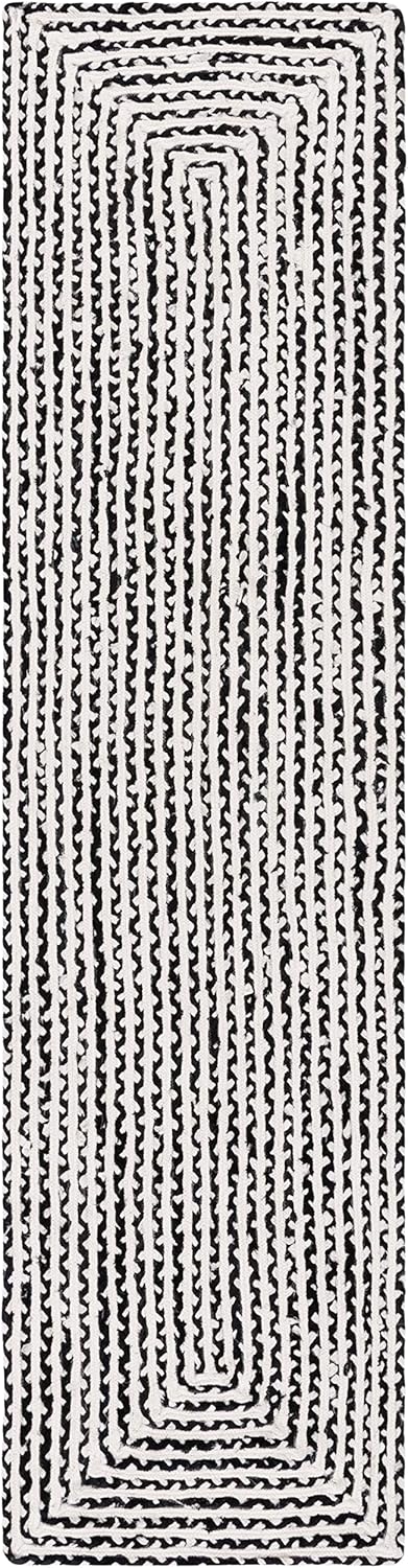 SAFAVIEH Braided Collection Runner Rug - 2'3" x 9', Blue & Ivory, Handmade Farmhouse Cotton, Ideal for High Traffic Areas in Living Room, Bedroom (BRD260M)