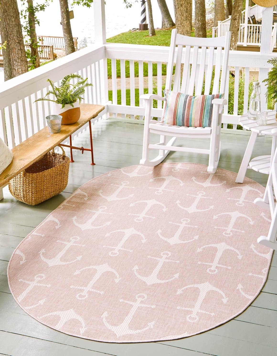 Unique Loom Outdoor Coastal Collection Area Rug - Ahoy (2' 7" x 12' Runner, Blue/ Ivory)
