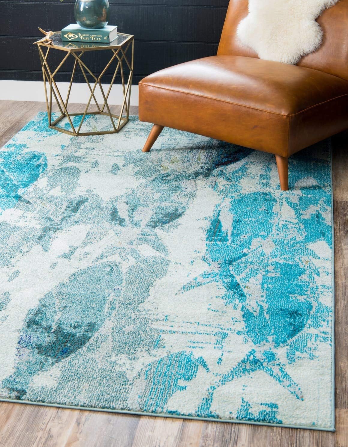 Unique Loom Positano Collection Coastal Modern Fish Light Blue Runner Rug (3' x 10')