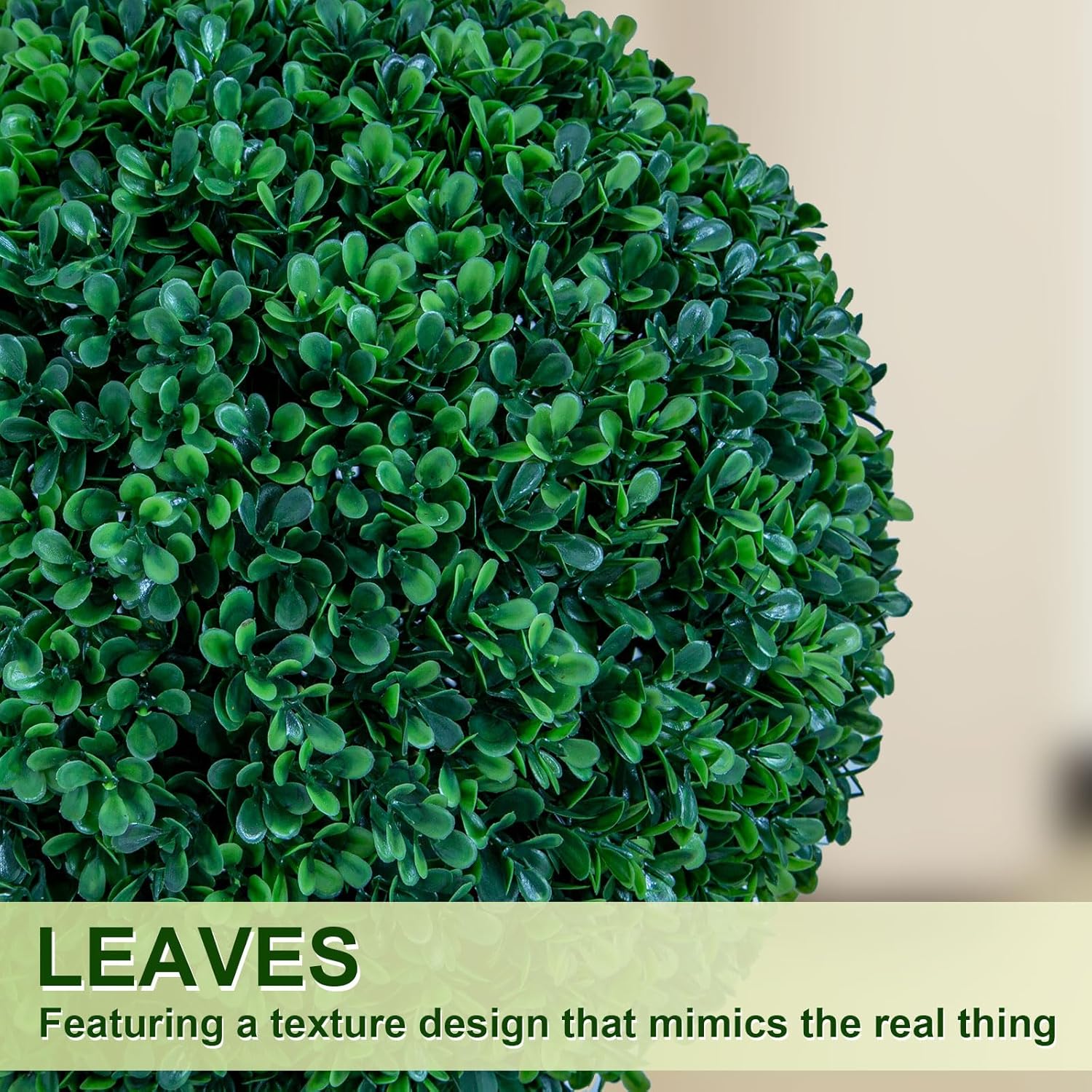 4FT Artificial Triple Ball Topiary Trees with Gray Planter Pot, Outdoor Indoor Realistic Faux Shrubs Plants, Fake Trees for Home Offices Porch Decor, Set of 2