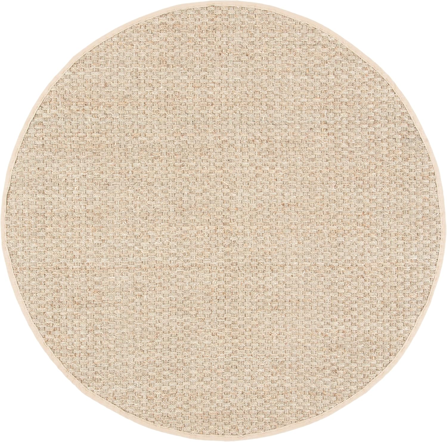 SAFAVIEH Natural Fiber Collection Runner Rug - 2'6" x 8', Natural & Beige, Seagrass, Basketweave Pattern with Border (NF114A)