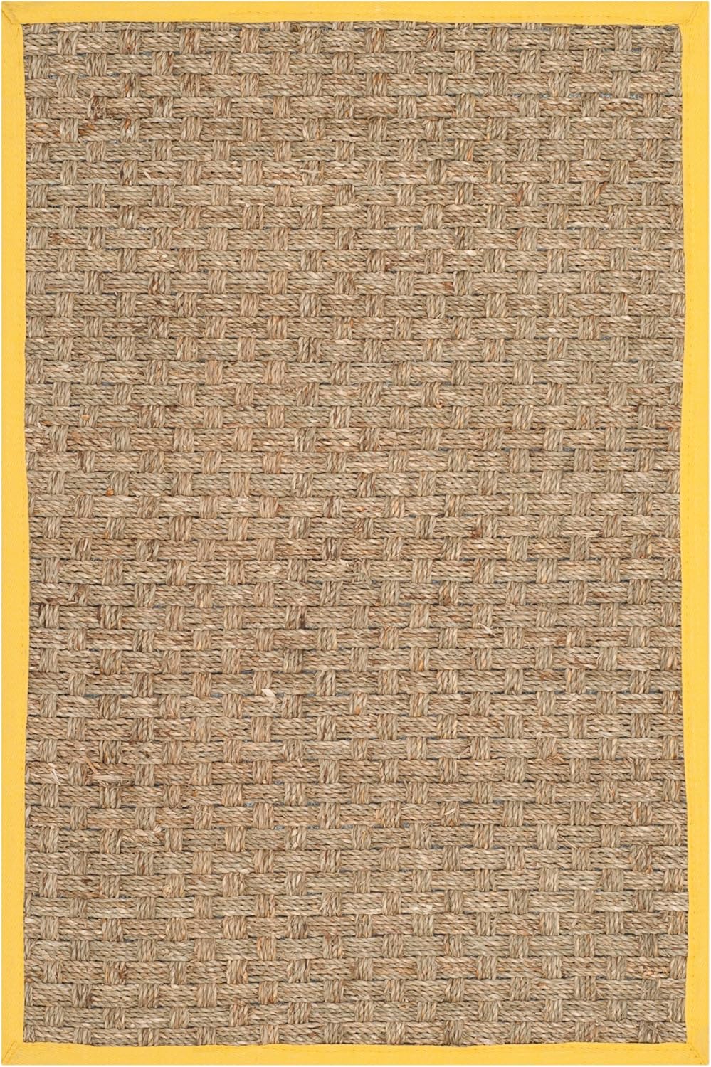 SAFAVIEH Natural Fiber Collection Runner Rug - 2'6" x 8', Natural & Beige, Seagrass, Basketweave Pattern with Border (NF114A)