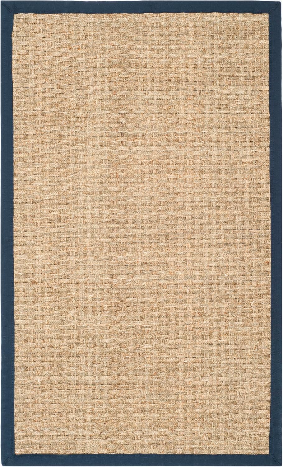 SAFAVIEH Natural Fiber Collection Runner Rug - 2'6" x 8', Natural & Beige, Seagrass, Basketweave Pattern with Border (NF114A)