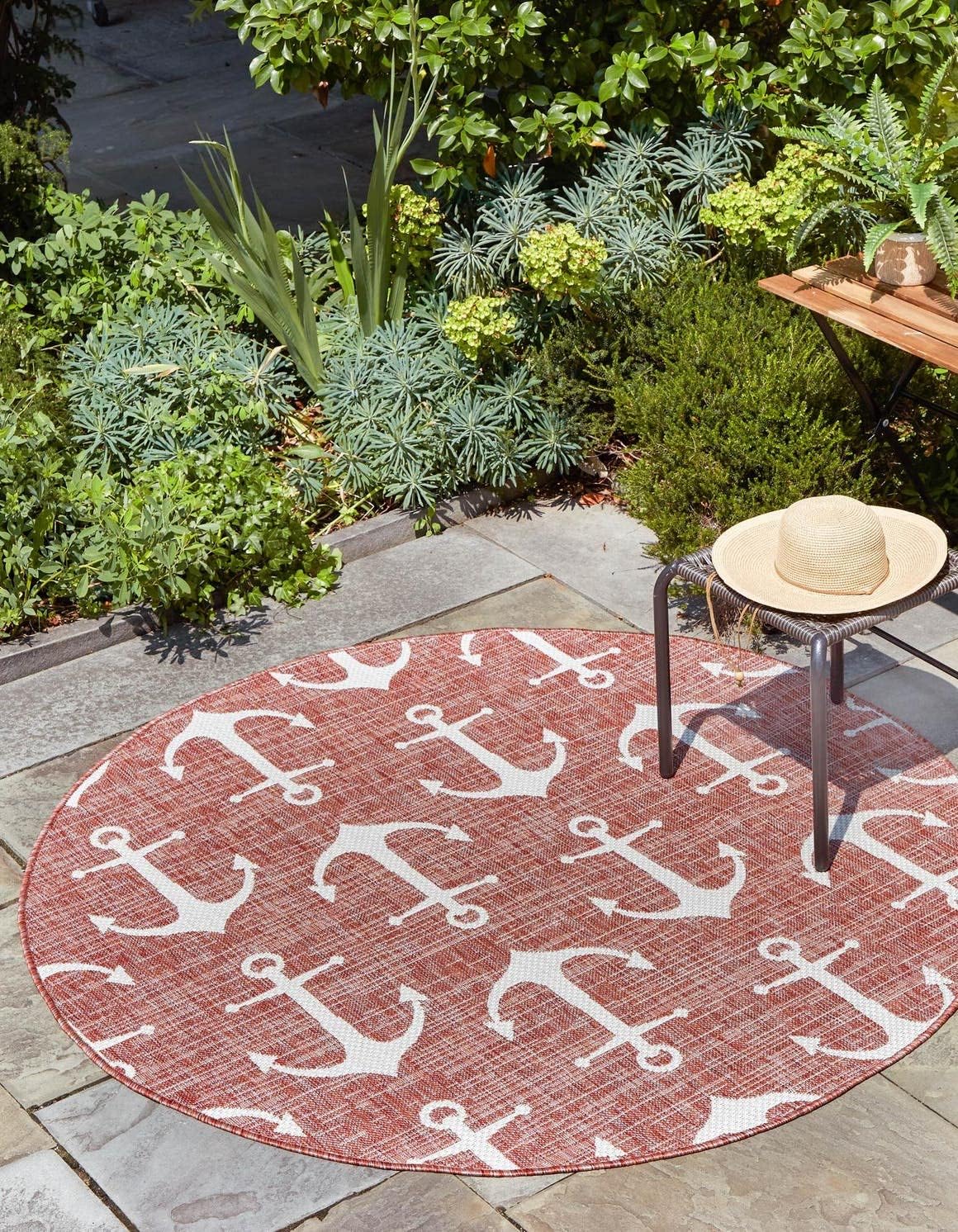 Unique Loom Outdoor Coastal Collection Area Rug - Ahoy (2' 7" x 12' Runner, Blue/ Ivory)