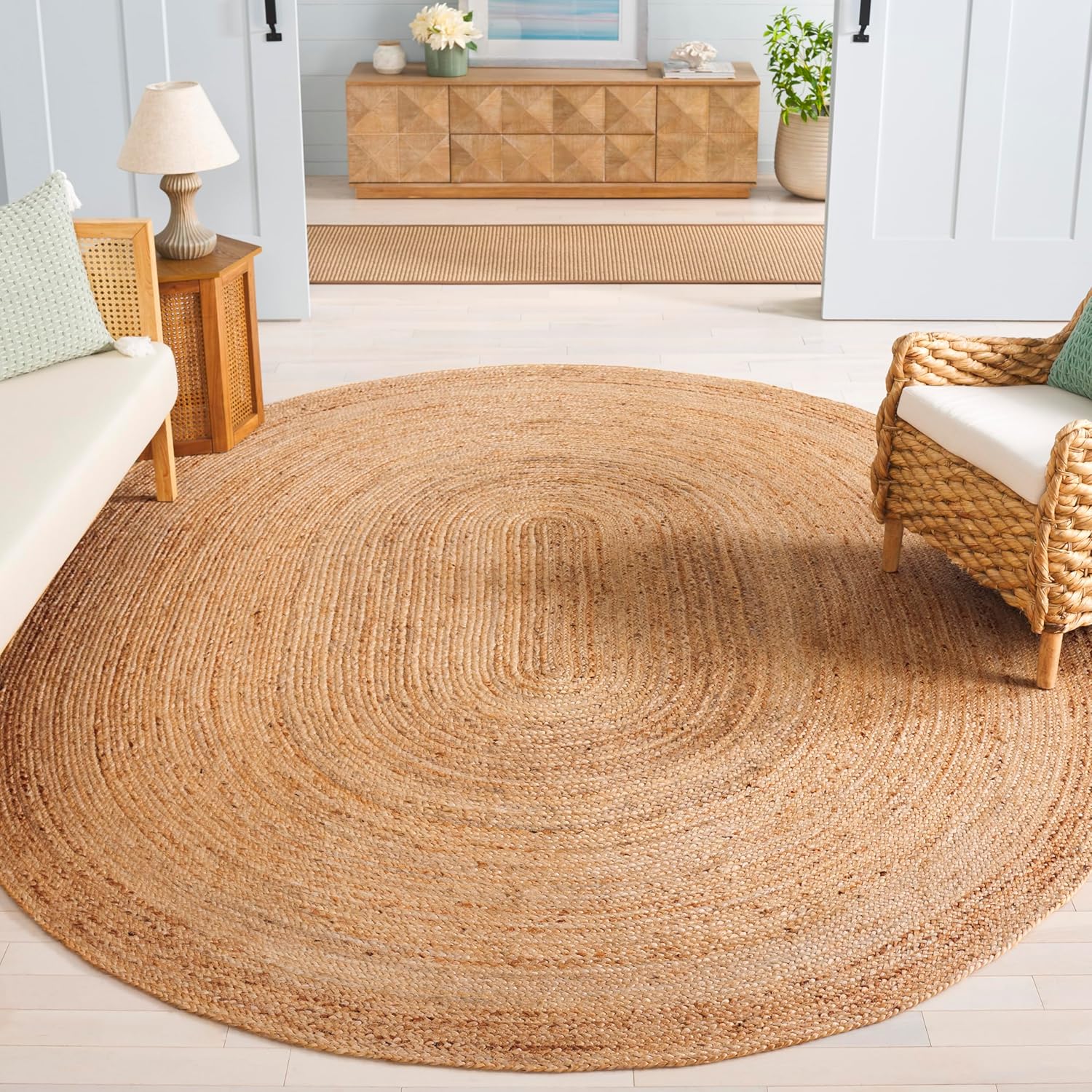 SAFAVIEH Cape Cod Collection Runner Rug - 2'3" x 12', Natural Brown, Handmade Braided Flat Weave Jute (CAP252A)