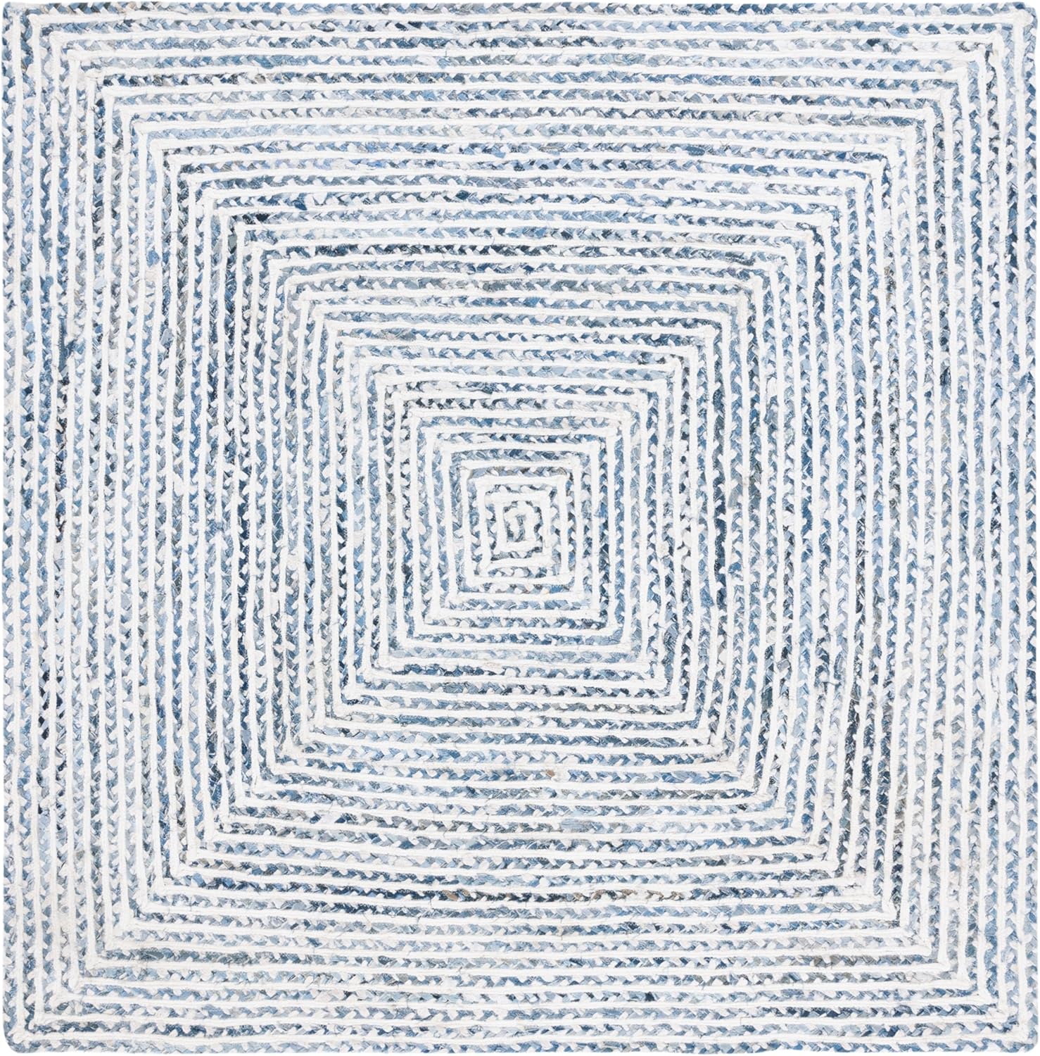 SAFAVIEH Braided Collection Runner Rug - 2'3" x 9', Blue & Ivory, Handmade Farmhouse Cotton, Ideal for High Traffic Areas in Living Room, Bedroom (BRD260M)