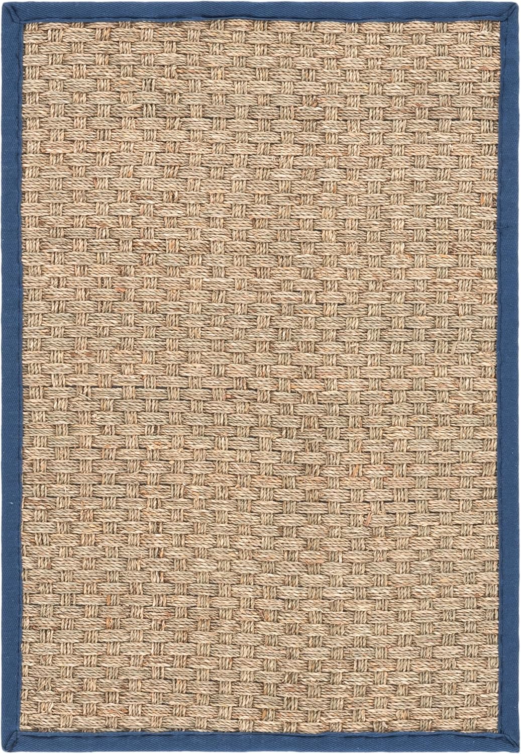 SAFAVIEH Natural Fiber Collection Runner Rug - 2'6" x 8', Natural & Beige, Seagrass, Basketweave Pattern with Border (NF114A)