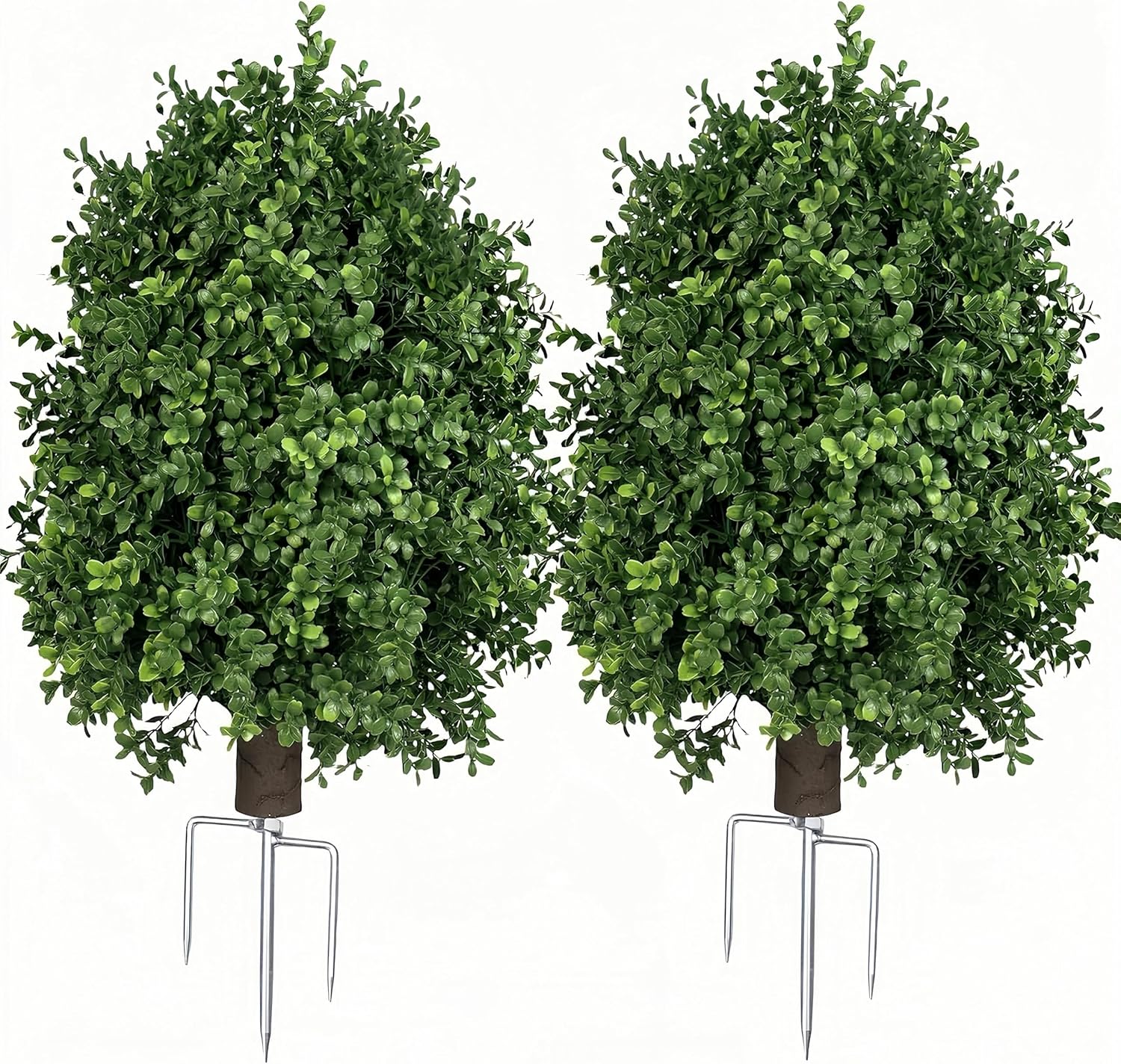 QIANYUN Boxwood Topiary Bush -Artificial Topiary for Outdoors-Evergreen Plants Topiary Ball Tree UV-Resistant 2-Pack for Front Porch Garden Yard Balcony Decor