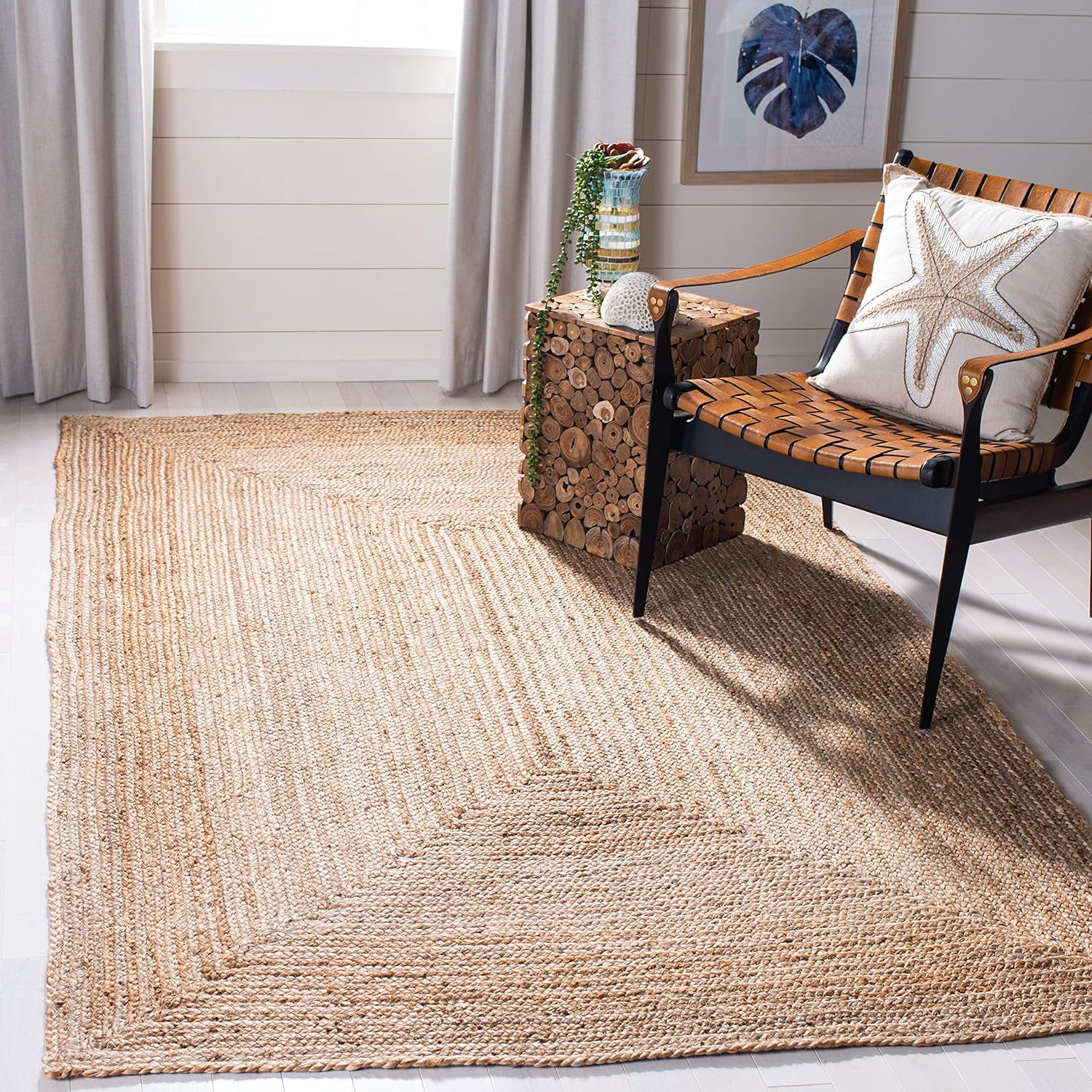 SAFAVIEH Cape Cod Collection Runner Rug - 2'3" x 12', Natural Brown, Handmade Braided Flat Weave Jute (CAP252A)