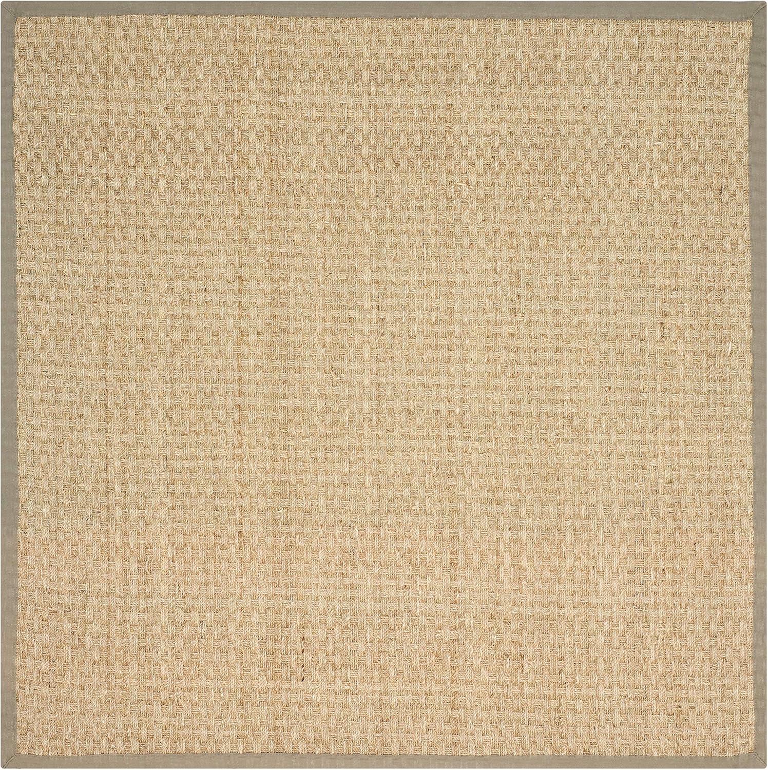 SAFAVIEH Natural Fiber Collection Runner Rug - 2'6" x 8', Natural & Beige, Seagrass, Basketweave Pattern with Border (NF114A)