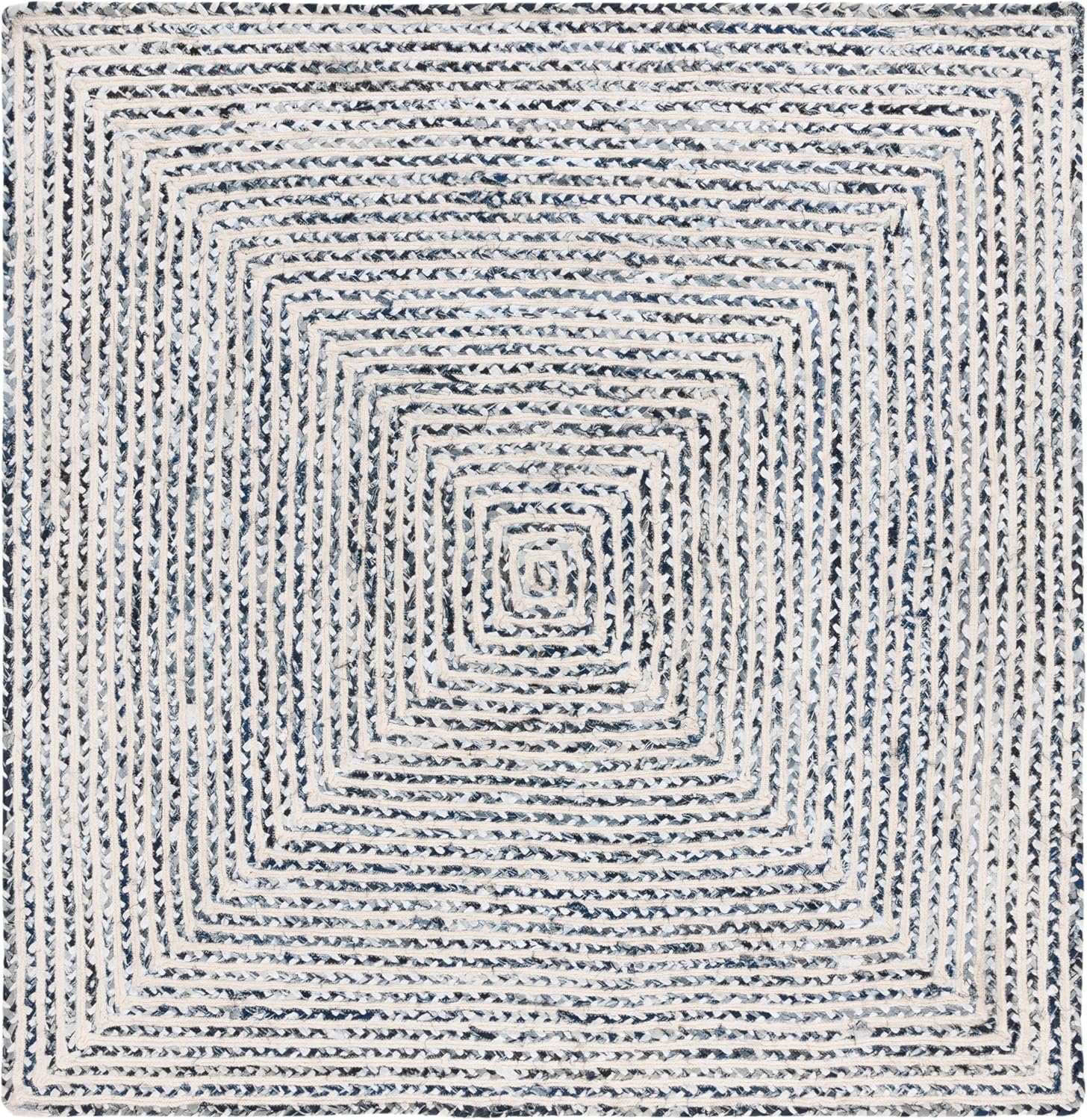 SAFAVIEH Braided Collection Runner Rug - 2'3" x 9', Blue & Ivory, Handmade Farmhouse Cotton, Ideal for High Traffic Areas in Living Room, Bedroom (BRD260M)