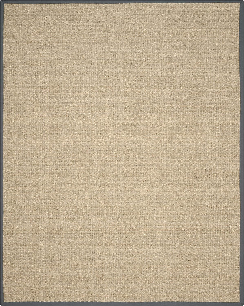 SAFAVIEH Natural Fiber Collection Runner Rug - 2'6" x 8', Natural & Beige, Seagrass, Basketweave Pattern with Border (NF114A)