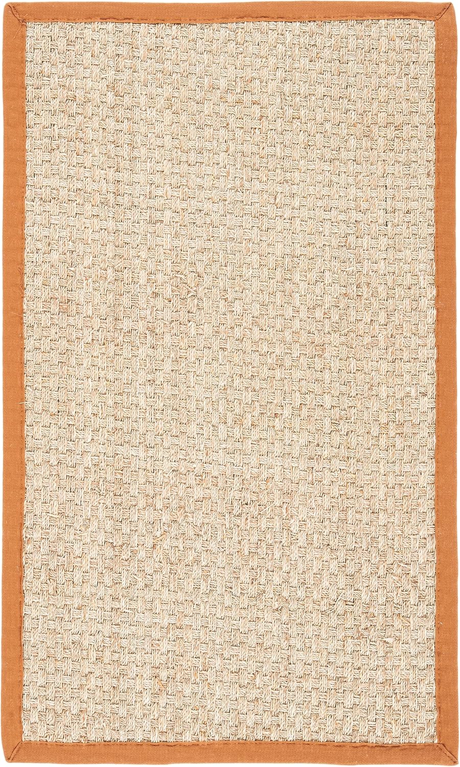 SAFAVIEH Natural Fiber Collection Runner Rug - 2'6" x 8', Natural & Beige, Seagrass, Basketweave Pattern with Border (NF114A)