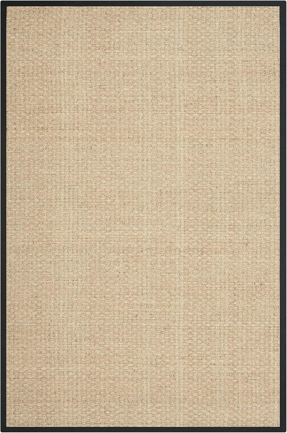 SAFAVIEH Natural Fiber Collection Runner Rug - 2'6" x 8', Natural & Beige, Seagrass, Basketweave Pattern with Border (NF114A)