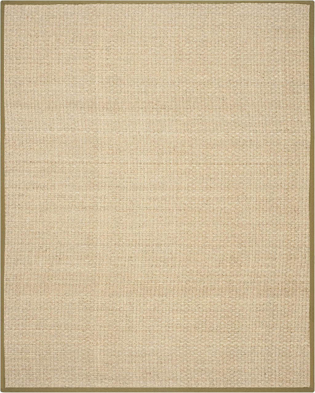 SAFAVIEH Natural Fiber Collection Runner Rug - 2'6" x 8', Natural & Beige, Seagrass, Basketweave Pattern with Border (NF114A)