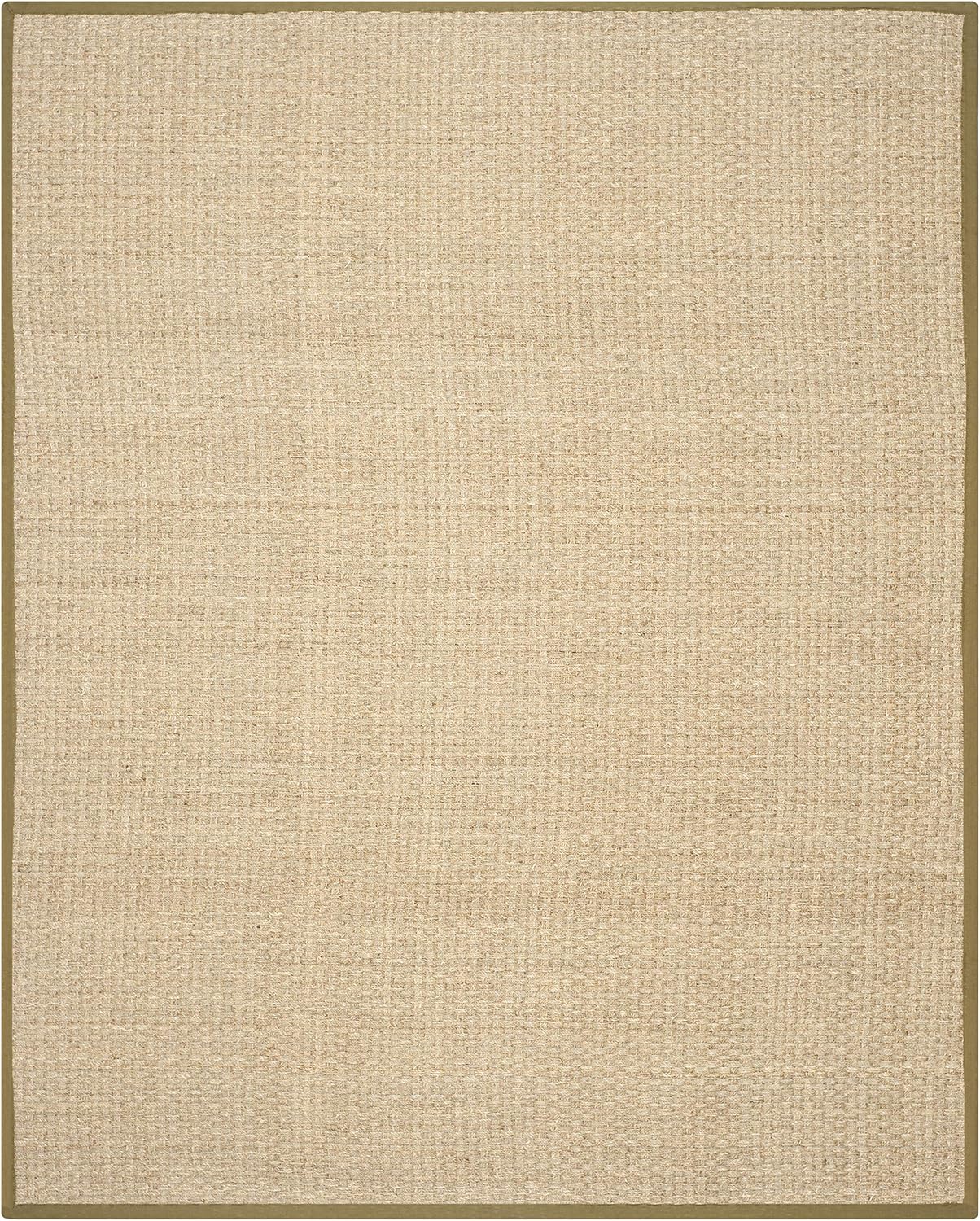 SAFAVIEH Natural Fiber Collection Runner Rug - 2'6" x 8', Natural & Beige, Seagrass, Basketweave Pattern with Border (NF114A)