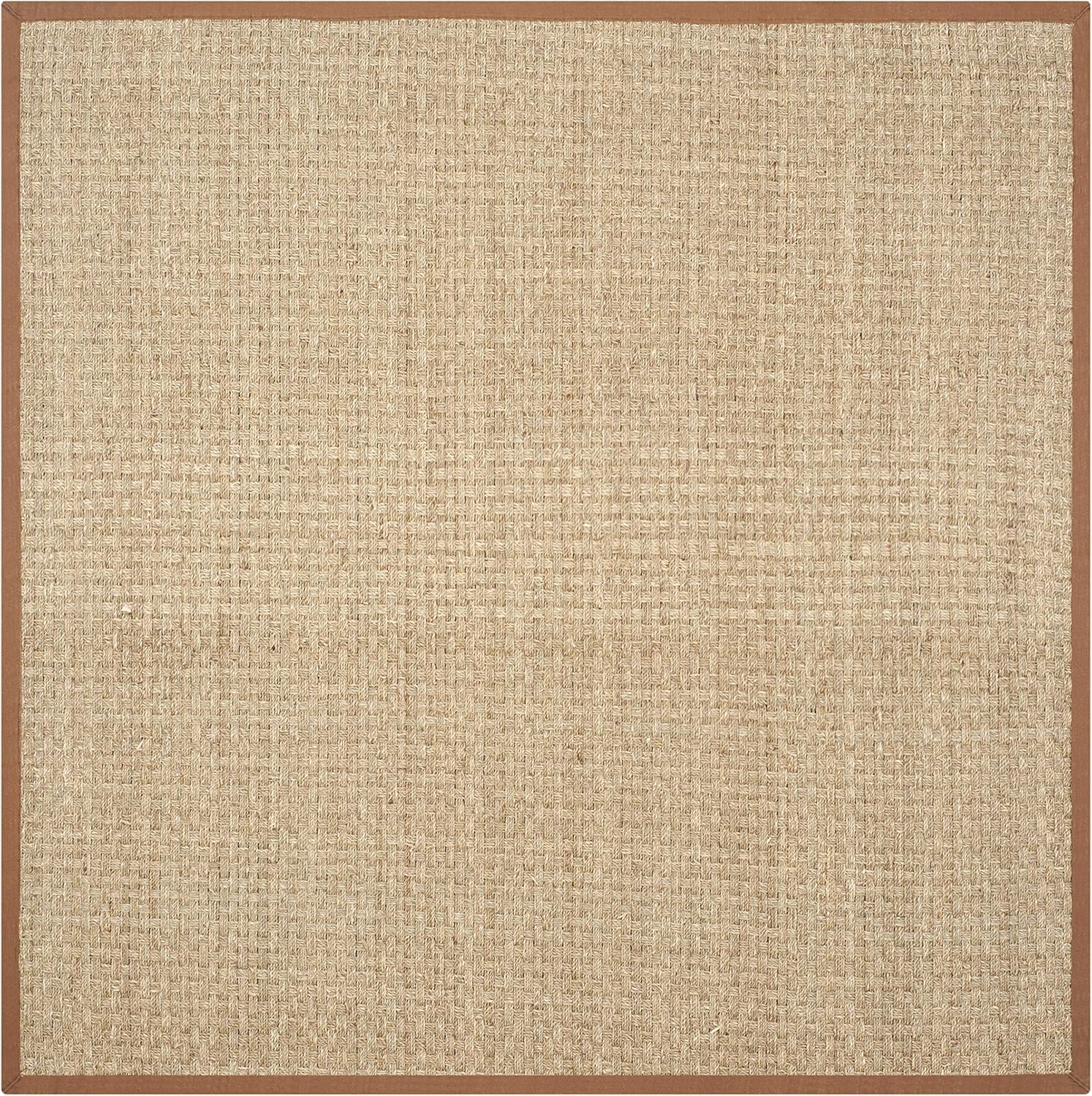 SAFAVIEH Natural Fiber Collection Runner Rug - 2'6" x 8', Natural & Beige, Seagrass, Basketweave Pattern with Border (NF114A)